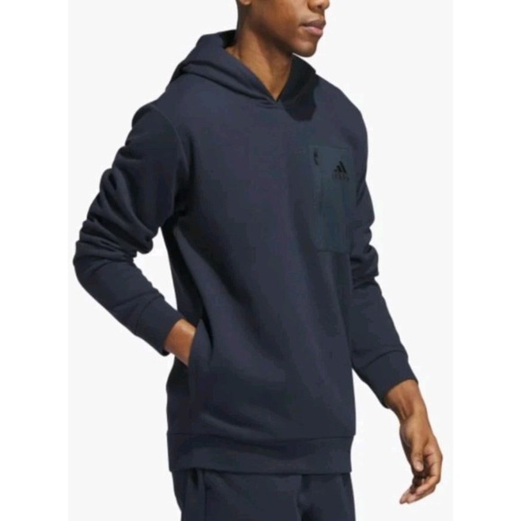 Adidas Men's Regular Fit Kangaroo Pocket Hoodie, Large - Picture 3 of 5